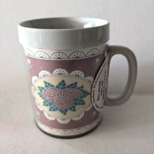 Vintage Thermoserv Pink Rose Mug